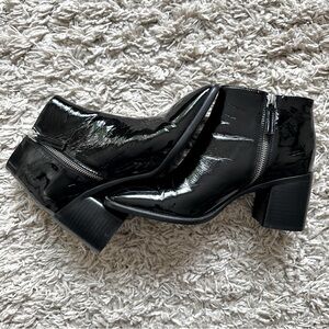 Intentionally Blank Patent Leather Boots